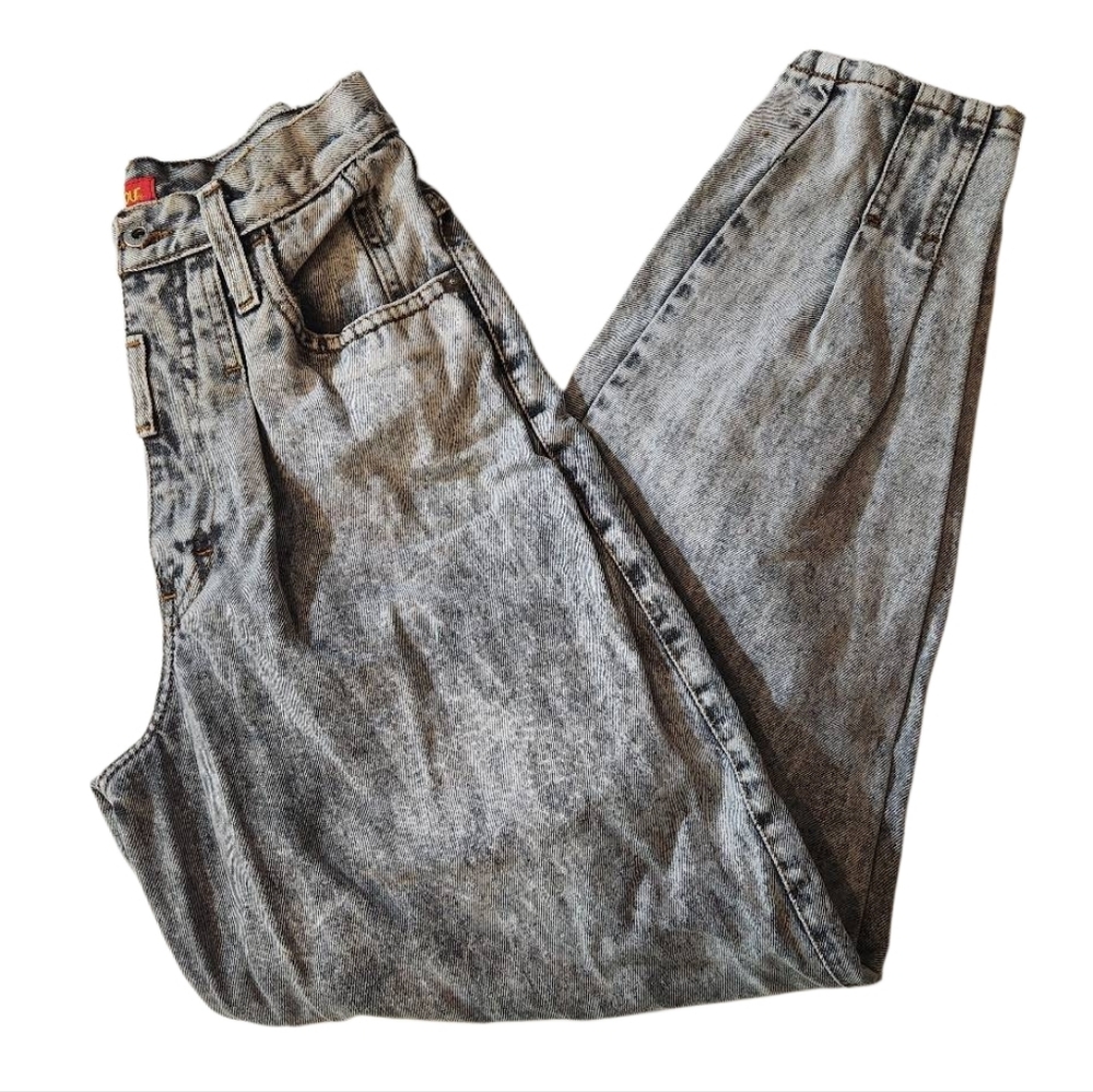 Vintage 80s Acid Wash Bonjour Tapered Jeans Size 7/8‎